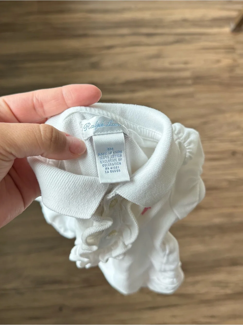 Ralph Lauren Baby Girl White Ruffle Polo Bubble Romper Pink Pony 3 Months